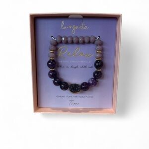 Lu Gaeta 14K Gold-Plated Bracelet with Tiger Eye, Rose Quartz, or Amethyst